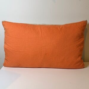 Yves Delorme Iosis Orange Lumbar Pillow Cover 100% Linen Made in India